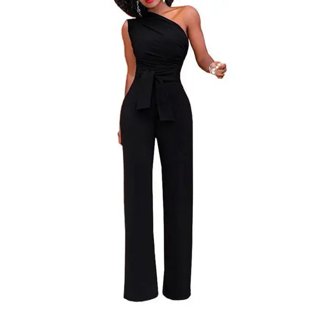 Serena Valmont | Elegante One-Shoulder Tailored Jumpsuit