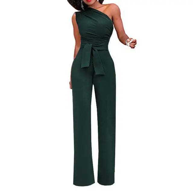 Serena Valmont | Elegante One-Shoulder Tailored Jumpsuit