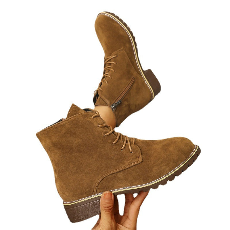 Ciara | Suède Veter Enkellaarsjes met Comfortzool