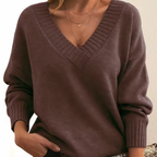 Elara Beaumont | Zachte Knitfeel V-Hals Pullover