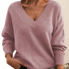 Elara Beaumont | Zachte Knitfeel V-Hals Pullover