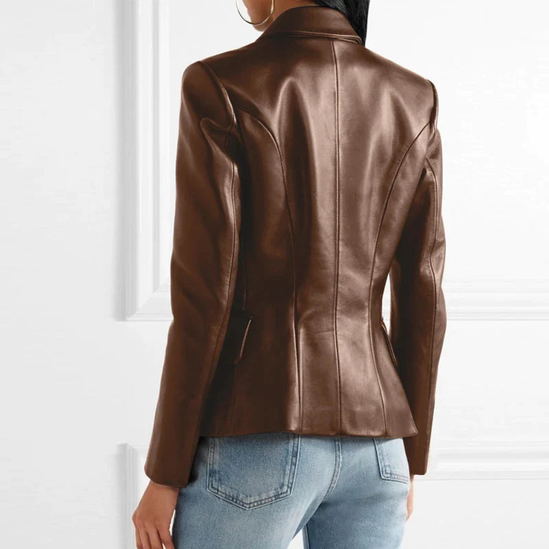 Charissa | Luxe Leatherlook Double-Breasted Blazer