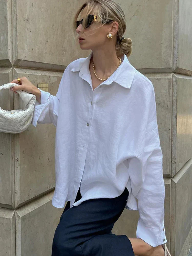 Yara-Liv | Luchtige Linnen Blouse | Tijdloze elegantie met zomerse finesse