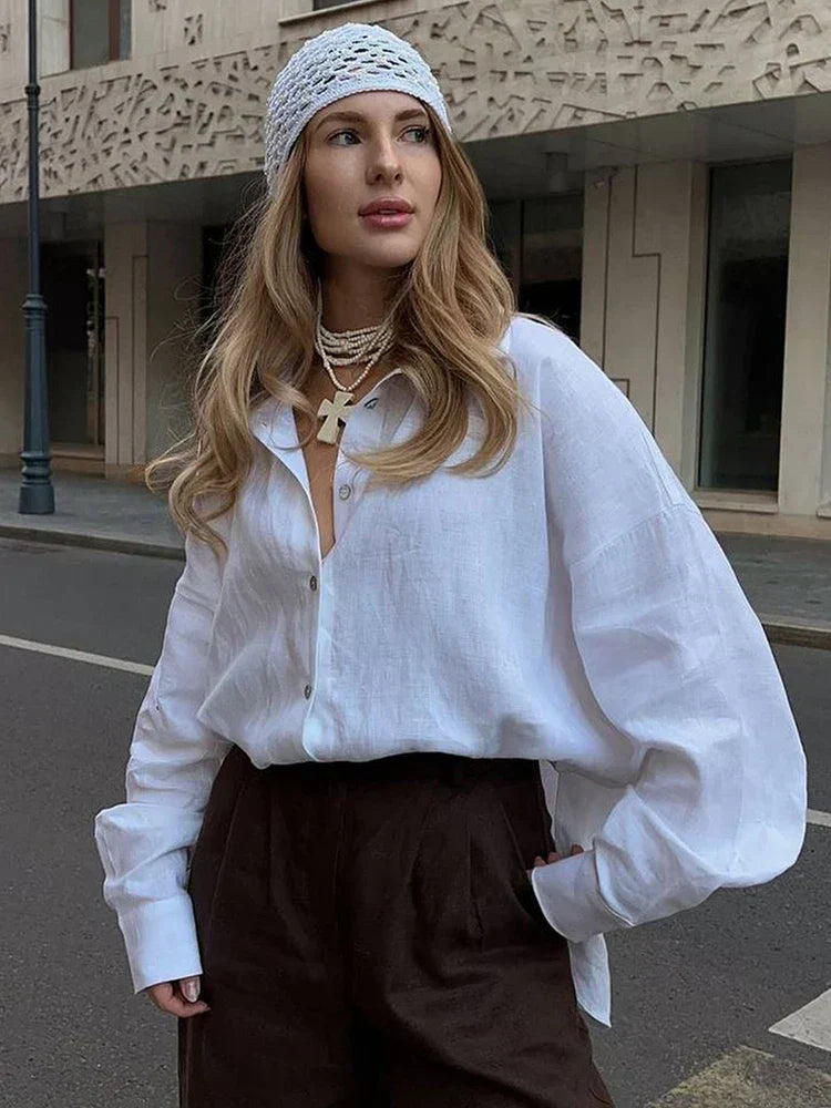 Yara-Liv | Luchtige Linnen Blouse | Tijdloze elegantie met zomerse finesse