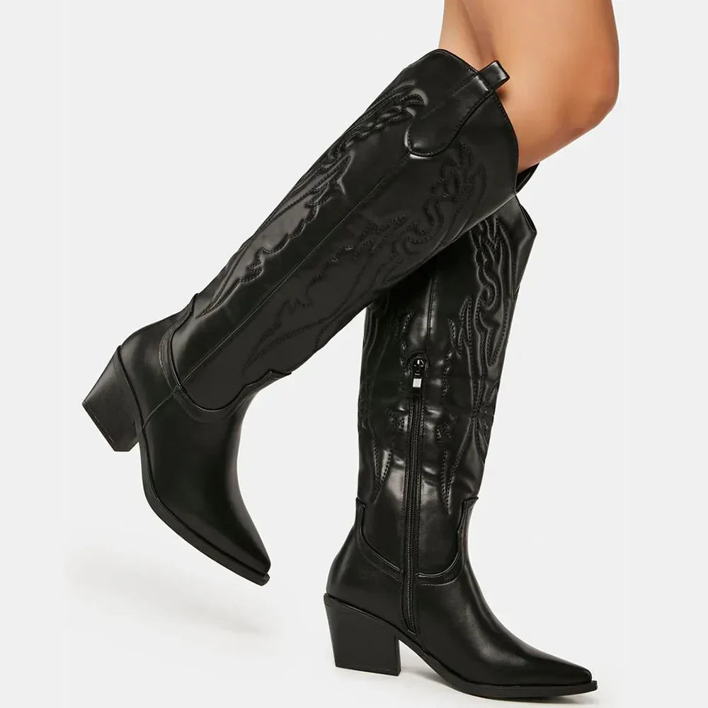 Tiffany | Western Inspired Knee-High Boots