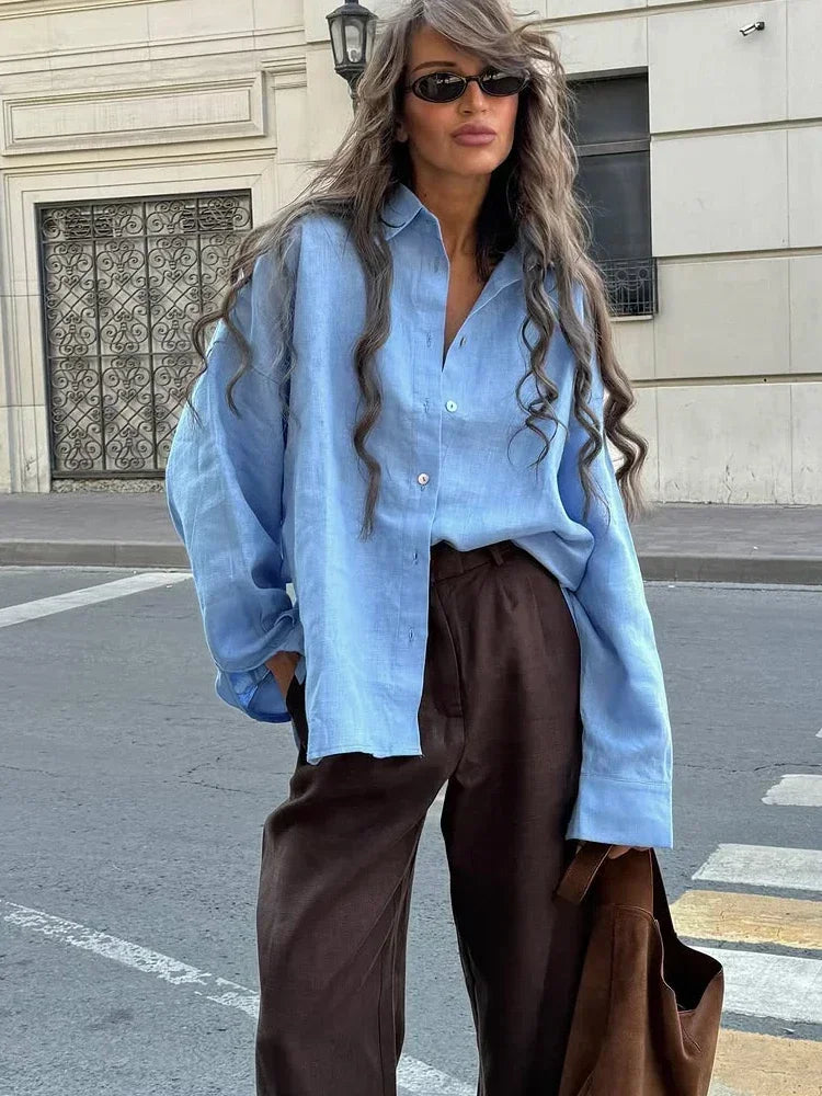 Yara-Liv | Luchtige Linnen Blouse | Tijdloze elegantie met zomerse finesse