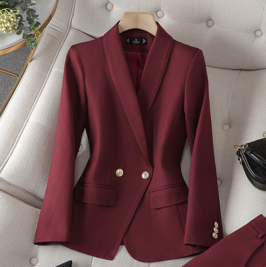 Adrienne Bordeaux | Dames Blazer & Pantalon Set Luxe Damespak