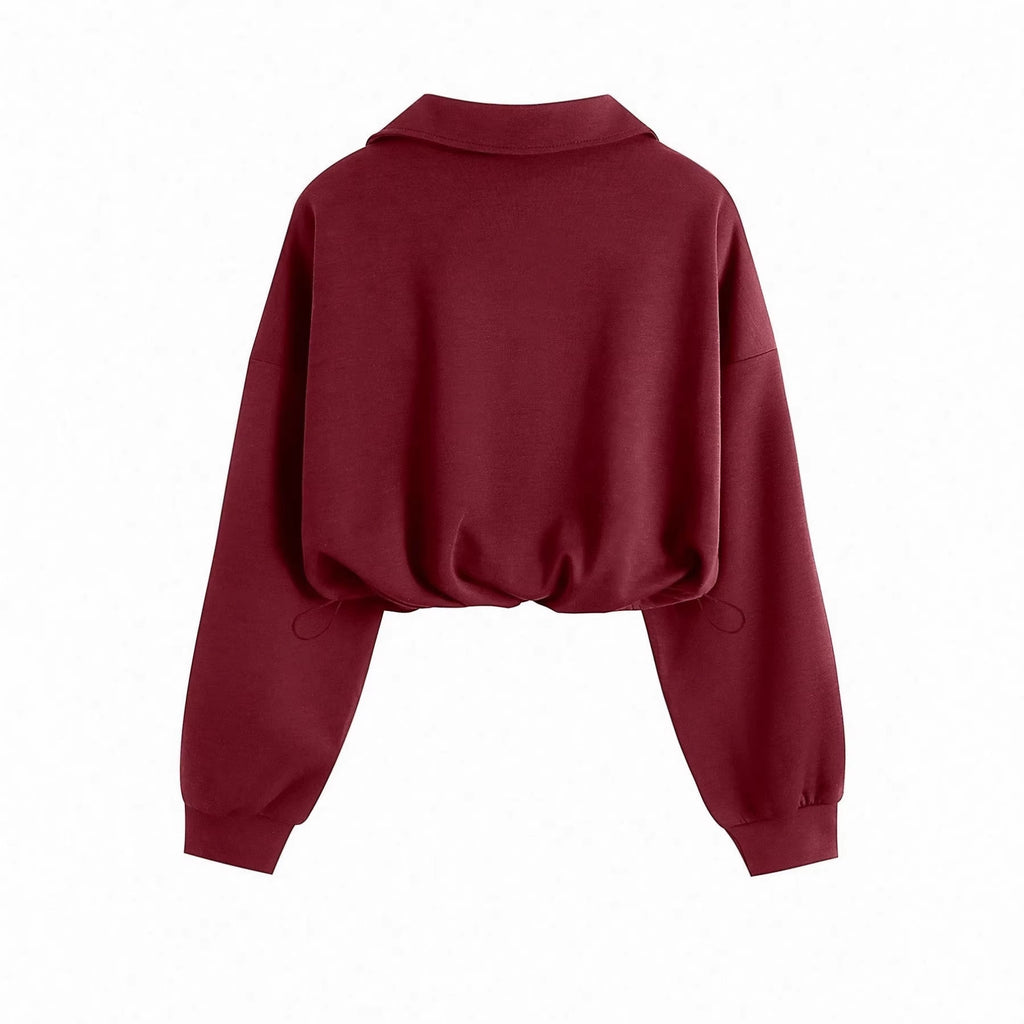 Élodie Laurent | Cropped Half-Zip Sweater