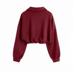 Élodie Laurent | Cropped Half-Zip Sweater