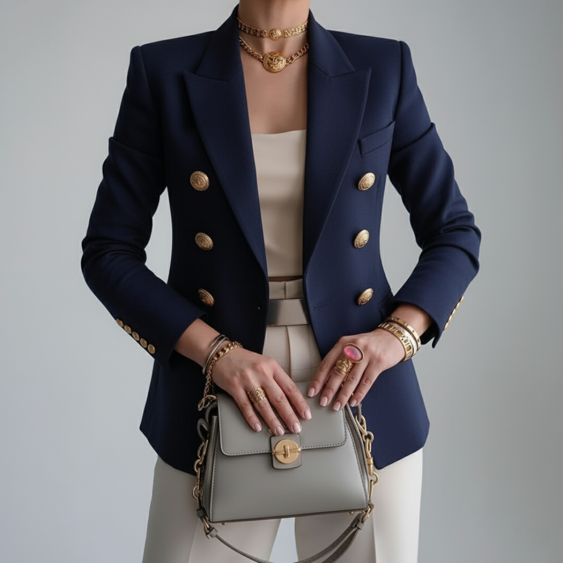 Victoria Monroe | Tailored Double Button Blazer | Krachtige elegantie met een tijdloos silhouet