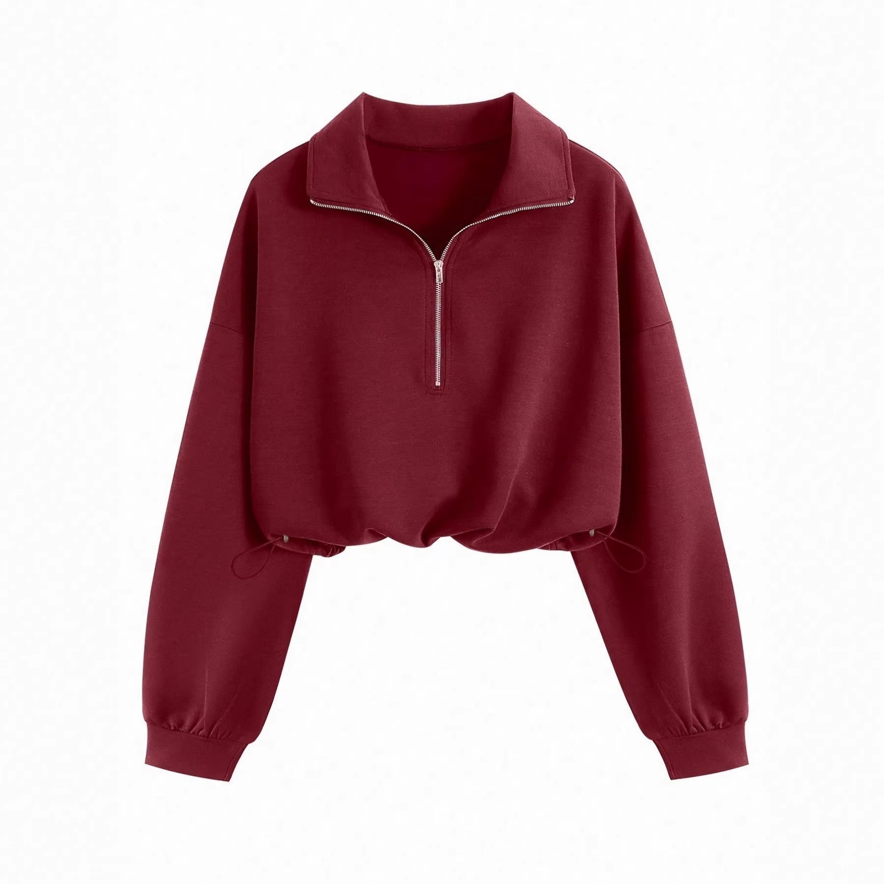 Élodie Laurent | Cropped Half-Zip Sweater