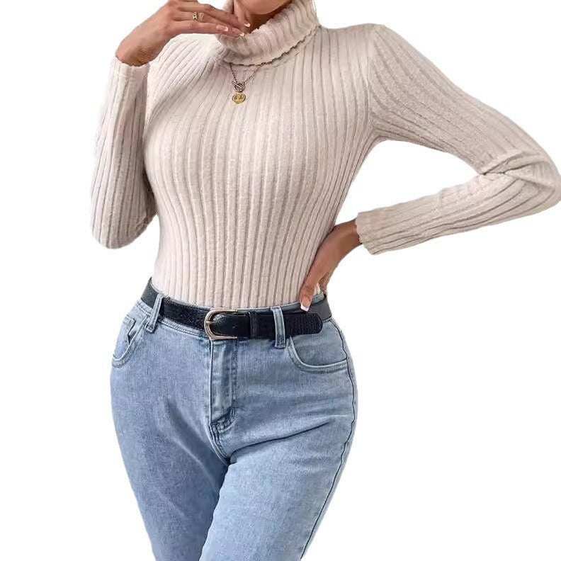 Isabella Moreno | Ribbed Turtleneck Knit Bodysuit