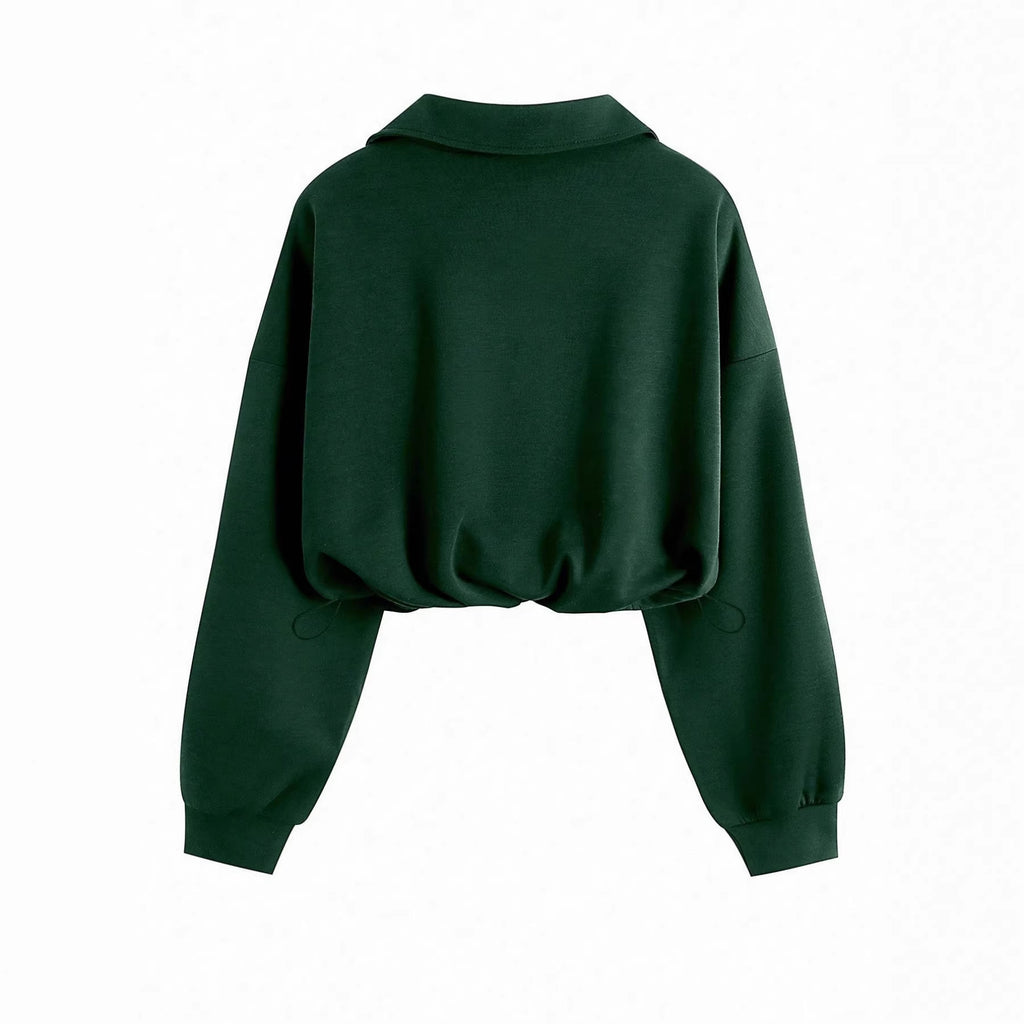 Élodie Laurent | Cropped Half-Zip Sweater
