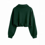 Élodie Laurent | Cropped Half-Zip Sweater