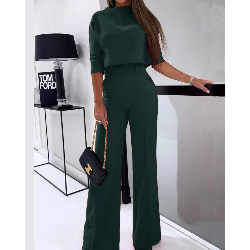 Alejandra Montoya | Elegant Tailored Wide-Leg Jumpsuit