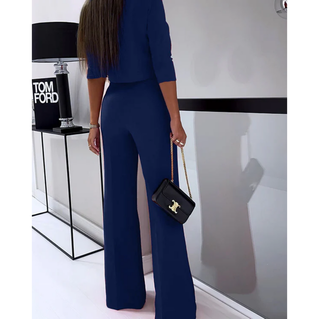 Alejandra Montoya | Elegant Tailored Wide-Leg Jumpsuit
