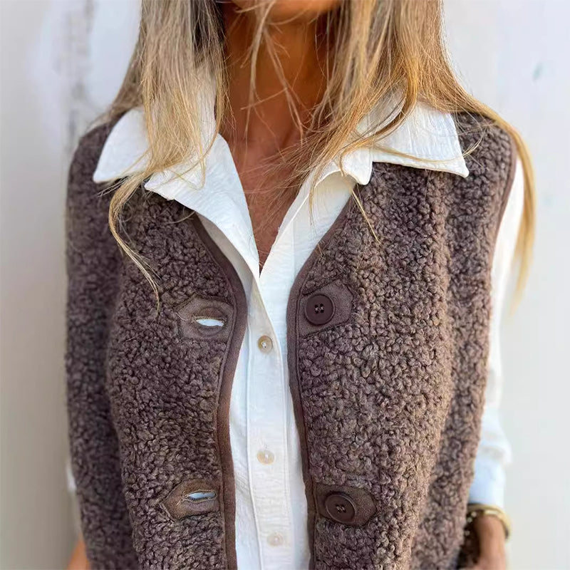 Renata Castillo | Cozy Teddy Button Gilet