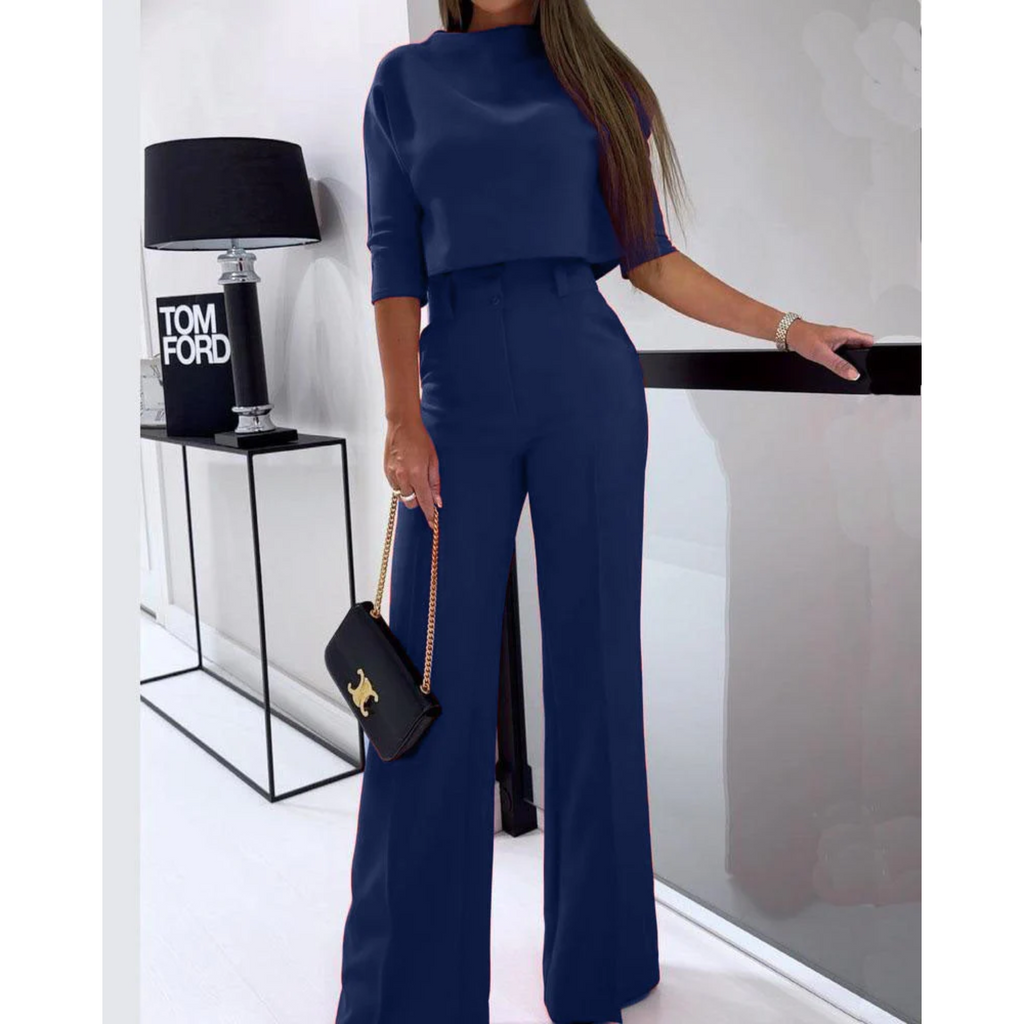 Alejandra Montoya | Elegant Tailored Wide-Leg Jumpsuit
