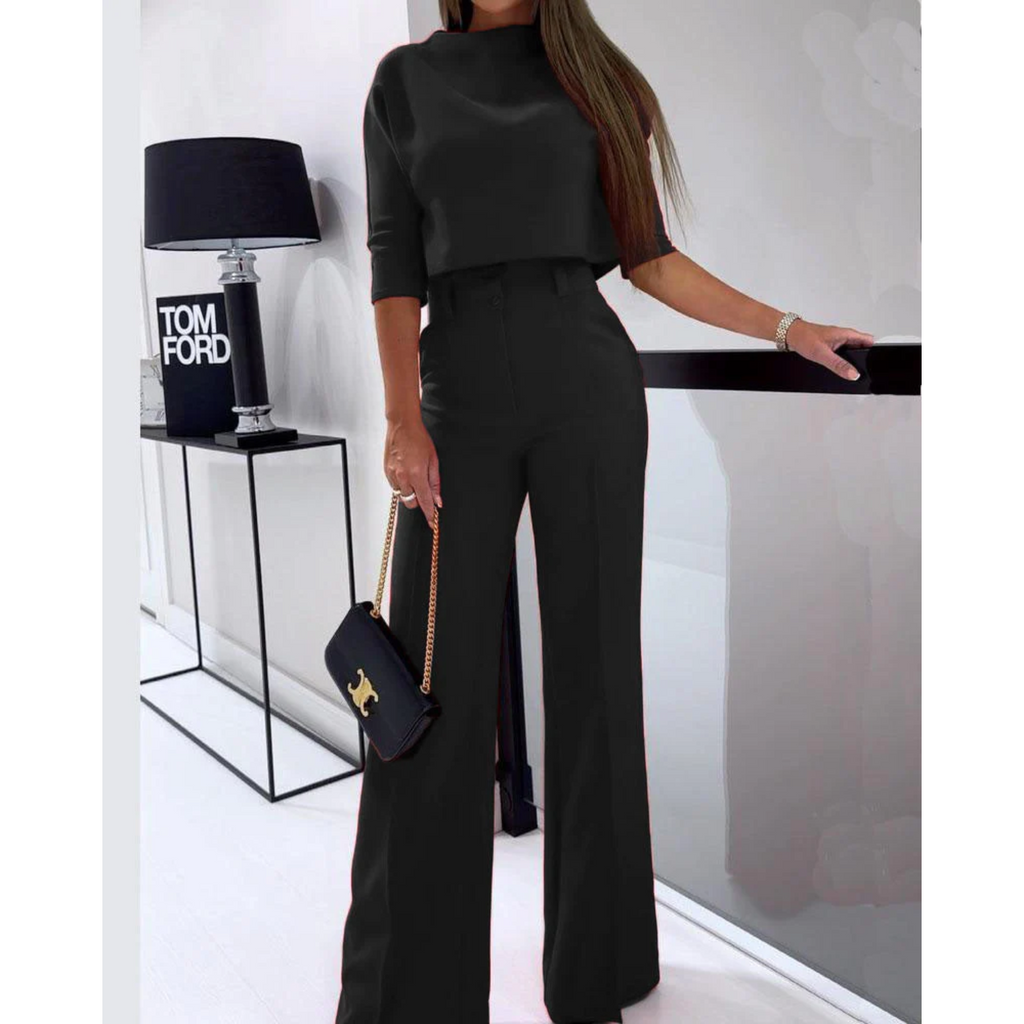 Alejandra Montoya | Elegant Tailored Wide-Leg Jumpsuit