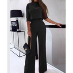 Alejandra Montoya | Elegant Tailored Wide-Leg Jumpsuit