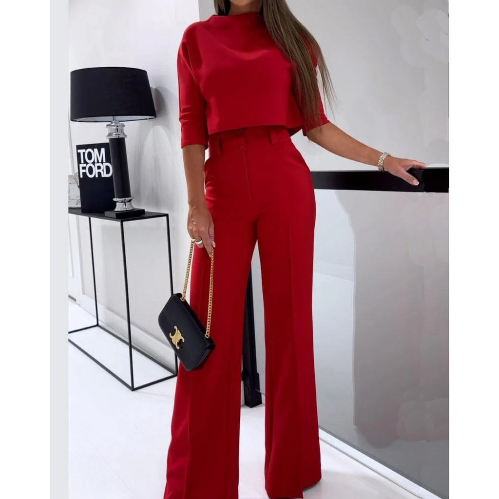 Alejandra Montoya | Elegant Tailored Wide-Leg Jumpsuit