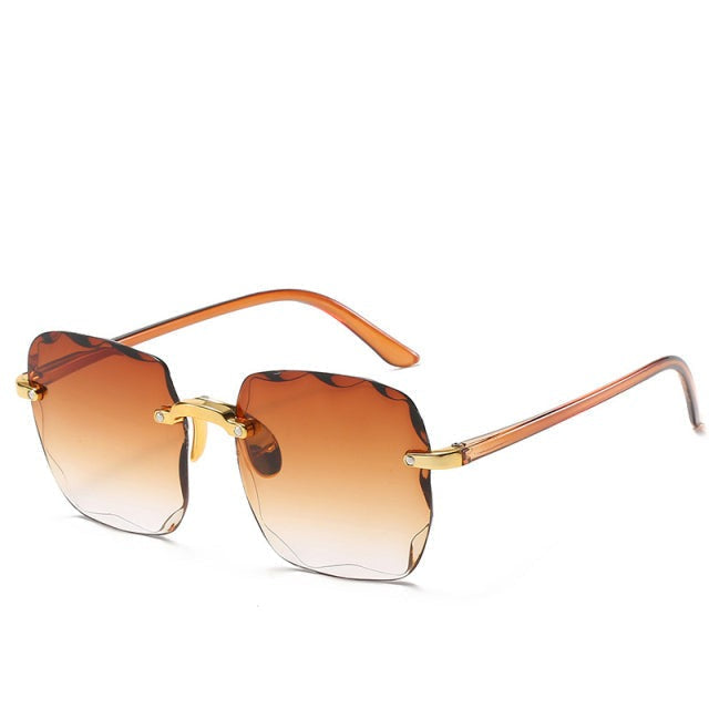 Valentina Castillo | Luxe Rimless Zonnebril met Gouden Details
